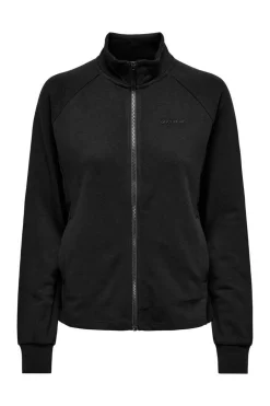 Sweatshirt básica com fecho-éclair