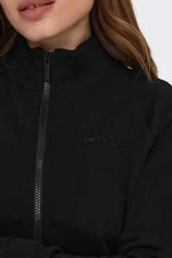 Sweatshirt básica com fecho-éclair