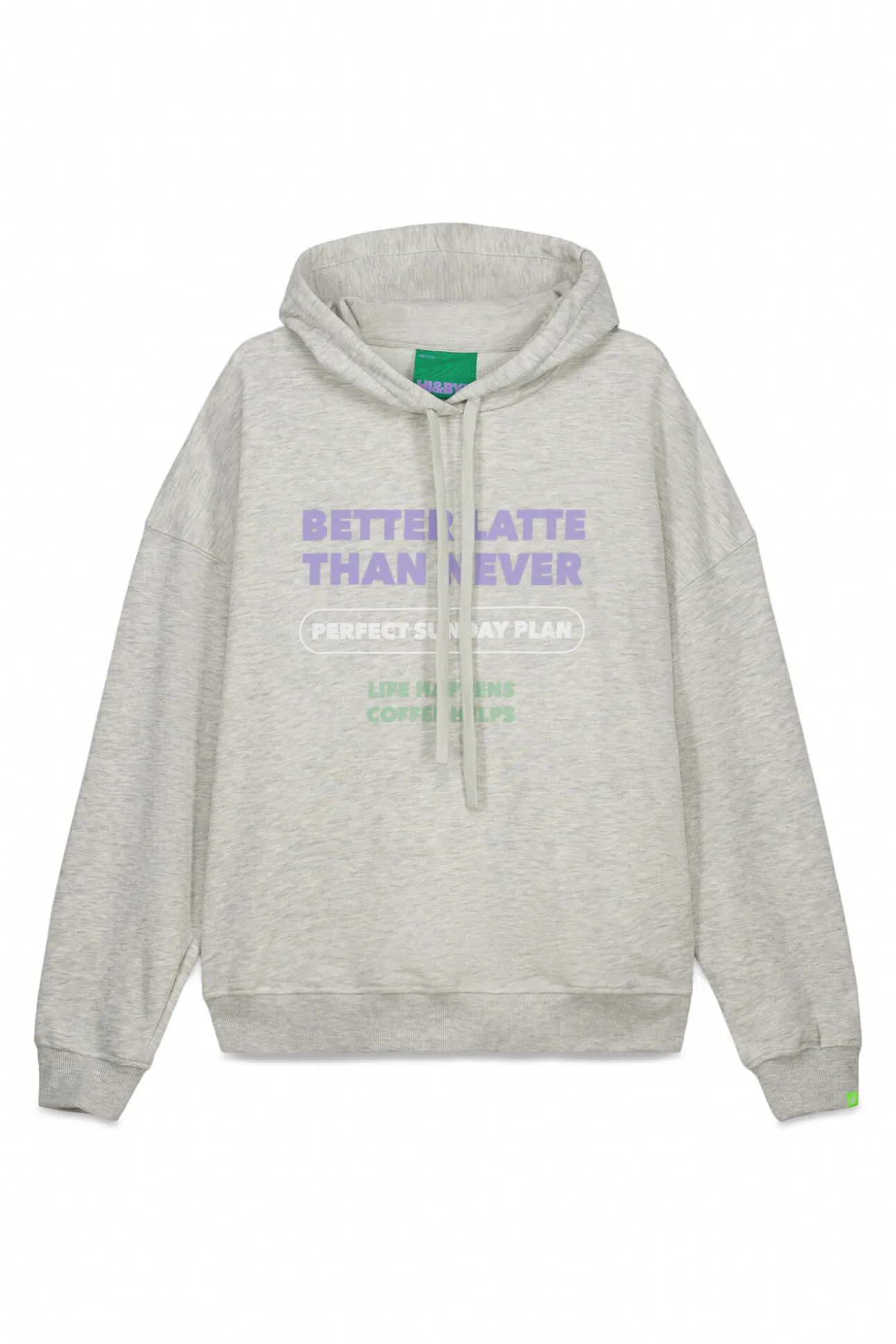 Sweatshirt capuz em felpa de algodão cinzento