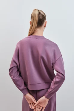 Sweatshirt college em modal grená