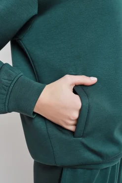 Sweatshirt com capuz verde