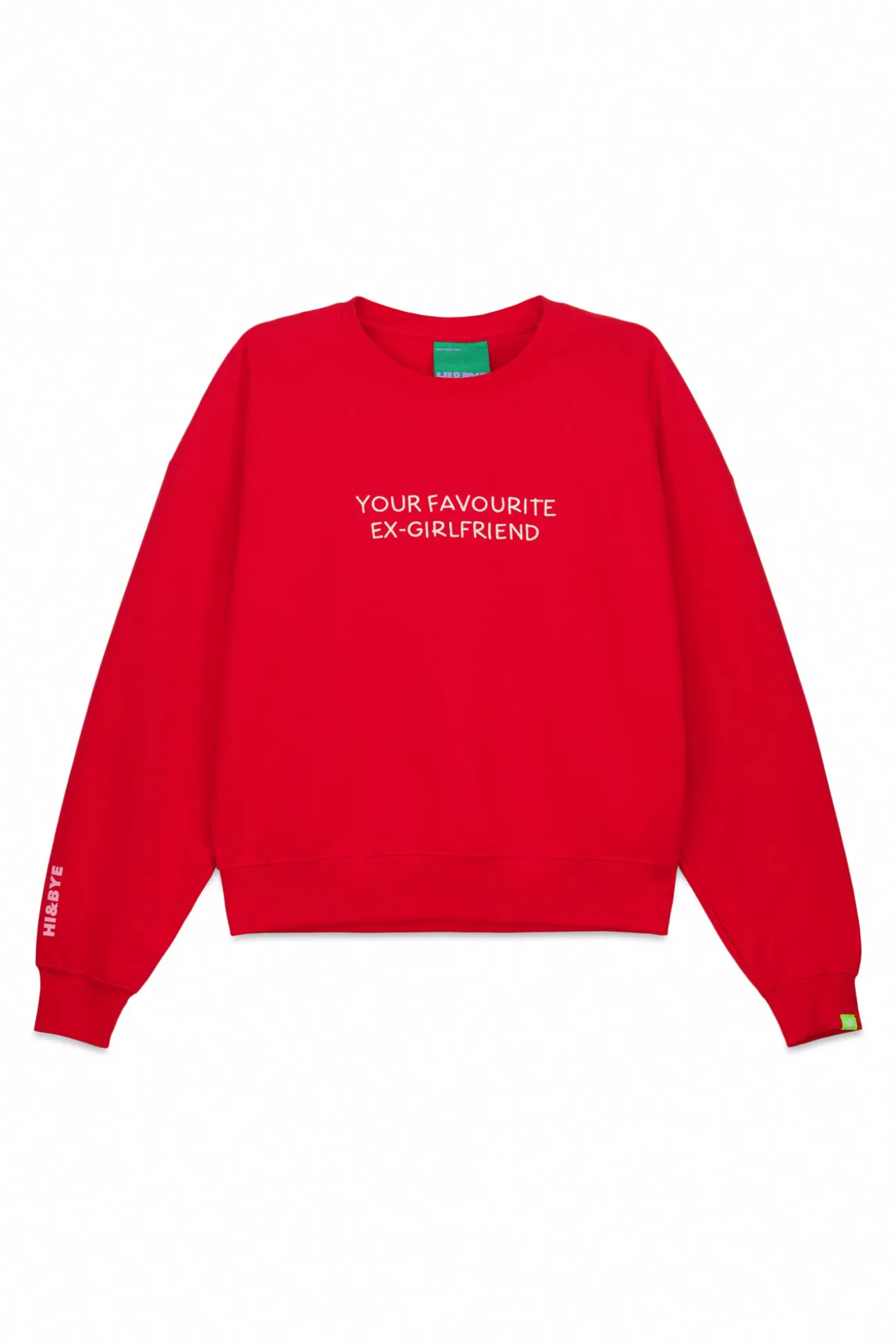 Sweatshirt curta lisa em felpa de algodão vermelha