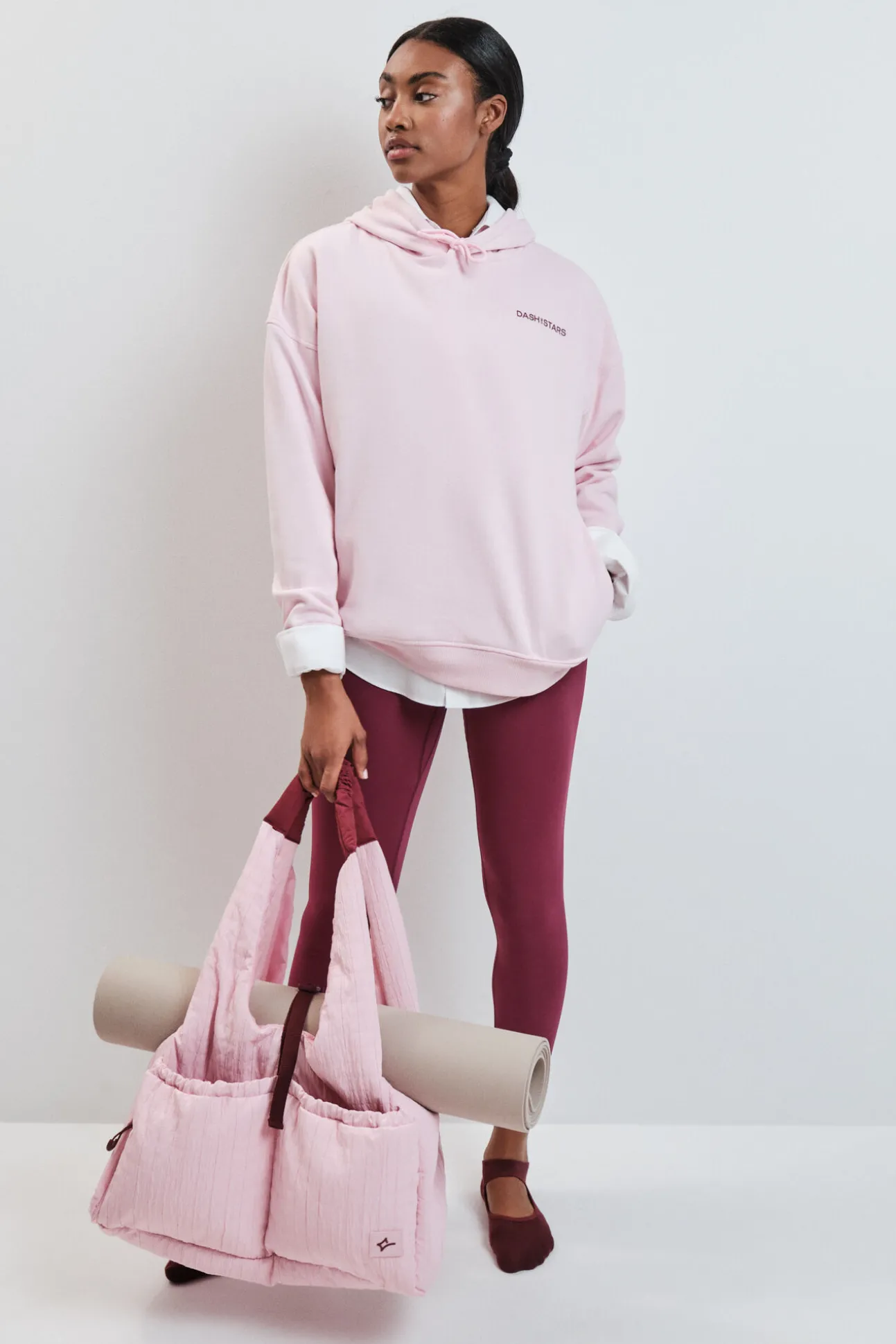 Sweatshirt de moletão de algodão rosa