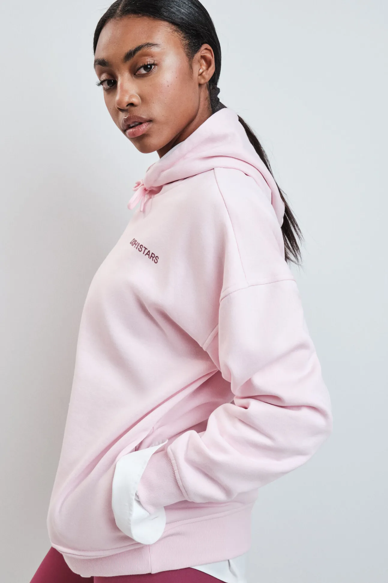 Sweatshirt de moletão de algodão rosa