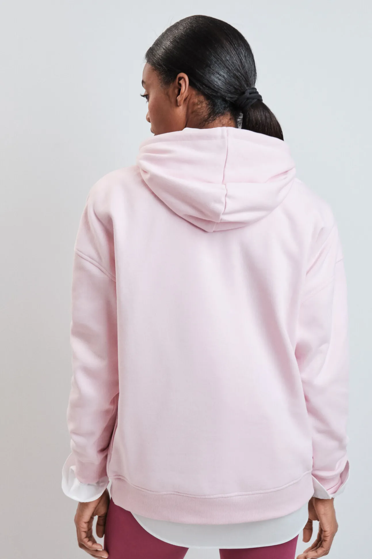 Sweatshirt de moletão de algodão rosa