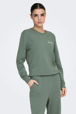 Sweatshirt desportiva gola redonda
