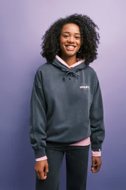 Sweatshirt em felpa com capuz cinza