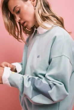 Sweatshirt em felpa de algodão verde