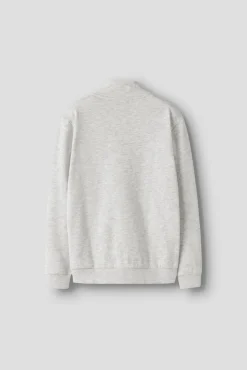 Sweatshirt gola alta meio fecho-éclair