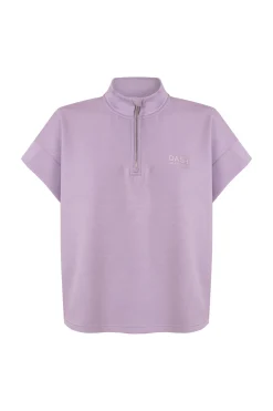 Sweatshirt manga curta em viscose suave lilás