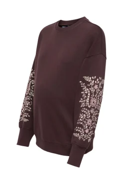 Sweatshirt maternity com detalhe nas mangas
