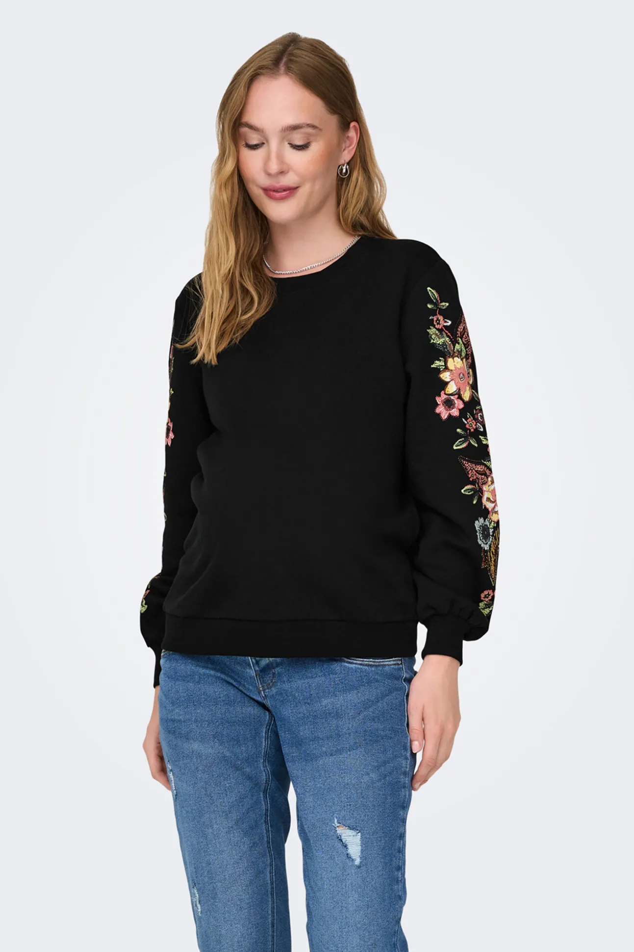 Sweatshirt maternity com detalhes florais