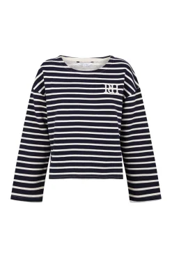 Sweatshirt às riscas com logo pdh
