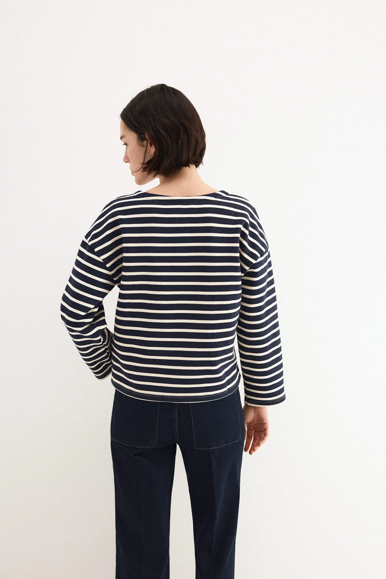 Sweatshirt às riscas com logo pdh