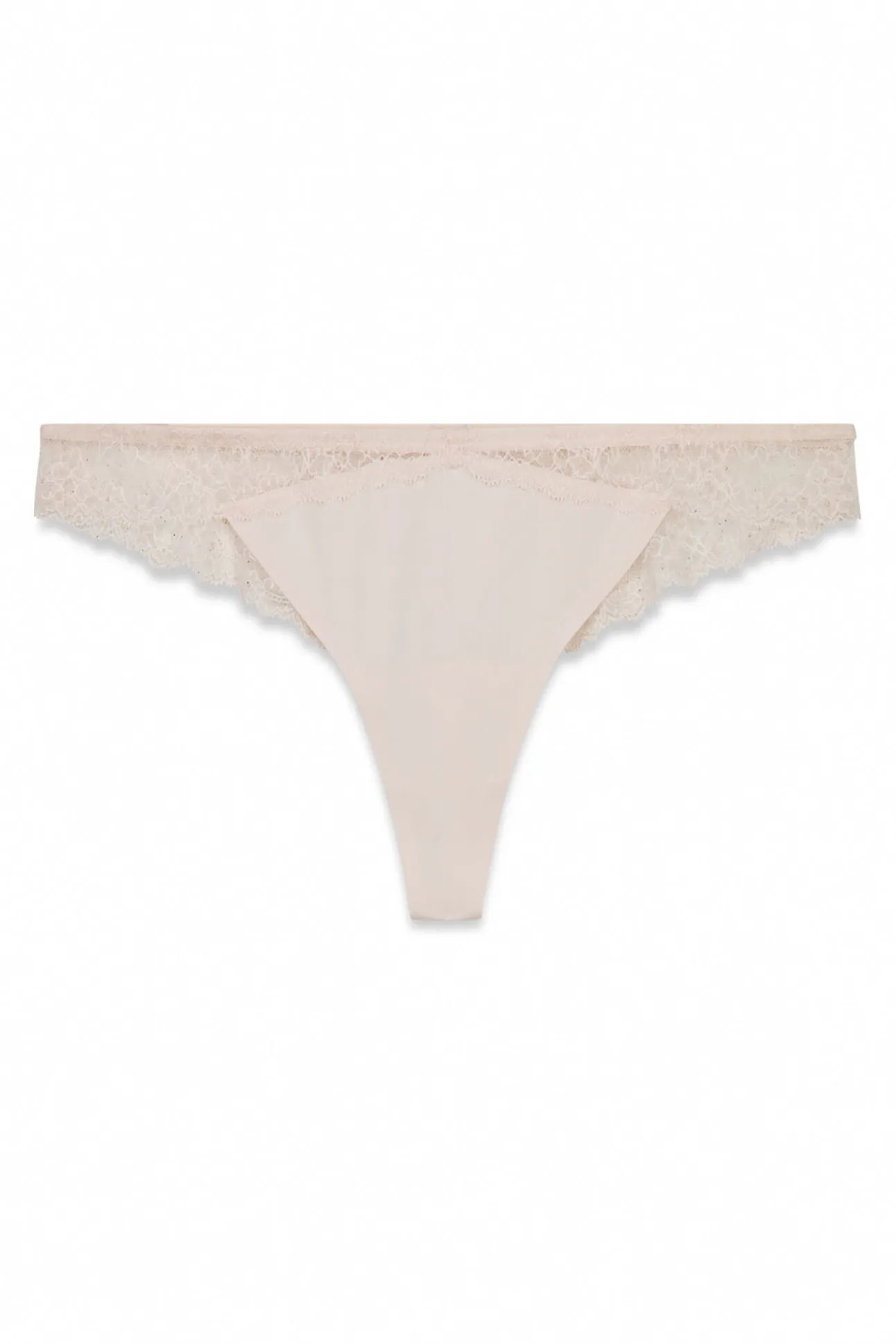 Tanga em microfibra e renda rosas