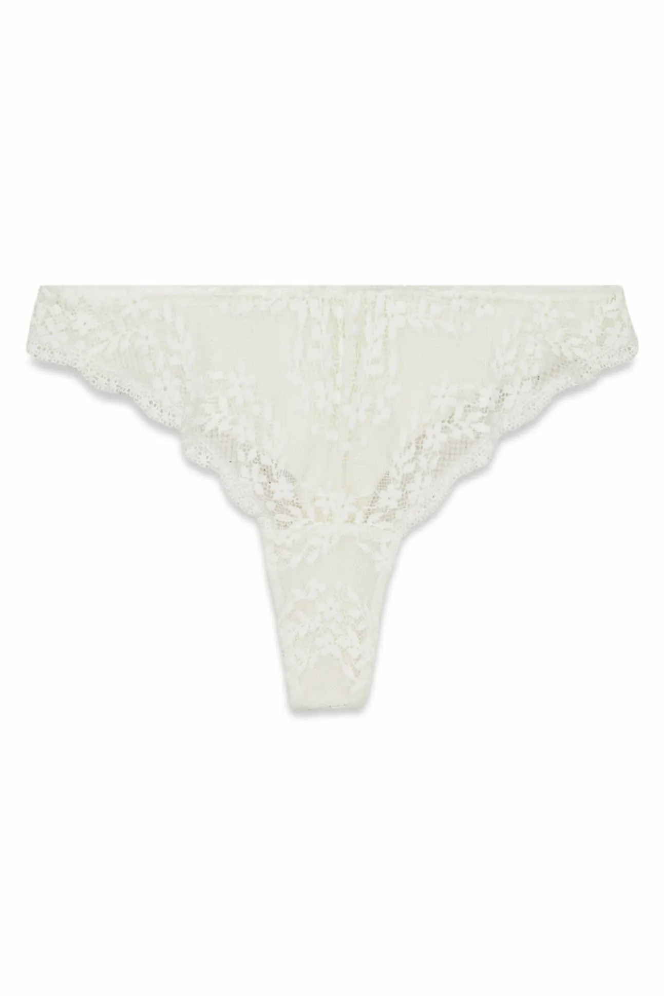 Tanga em modal e renda brancas