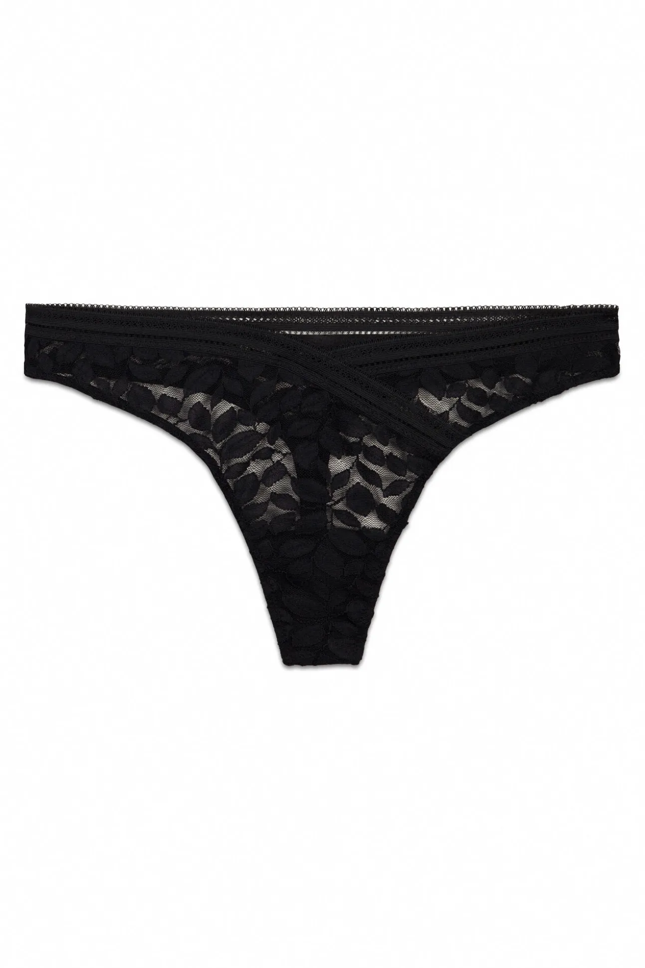 Tanga em renda cintura "V" preta