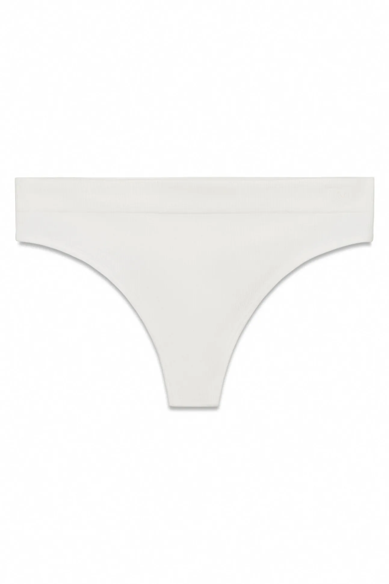 Tanga larga canelada sem costura branca