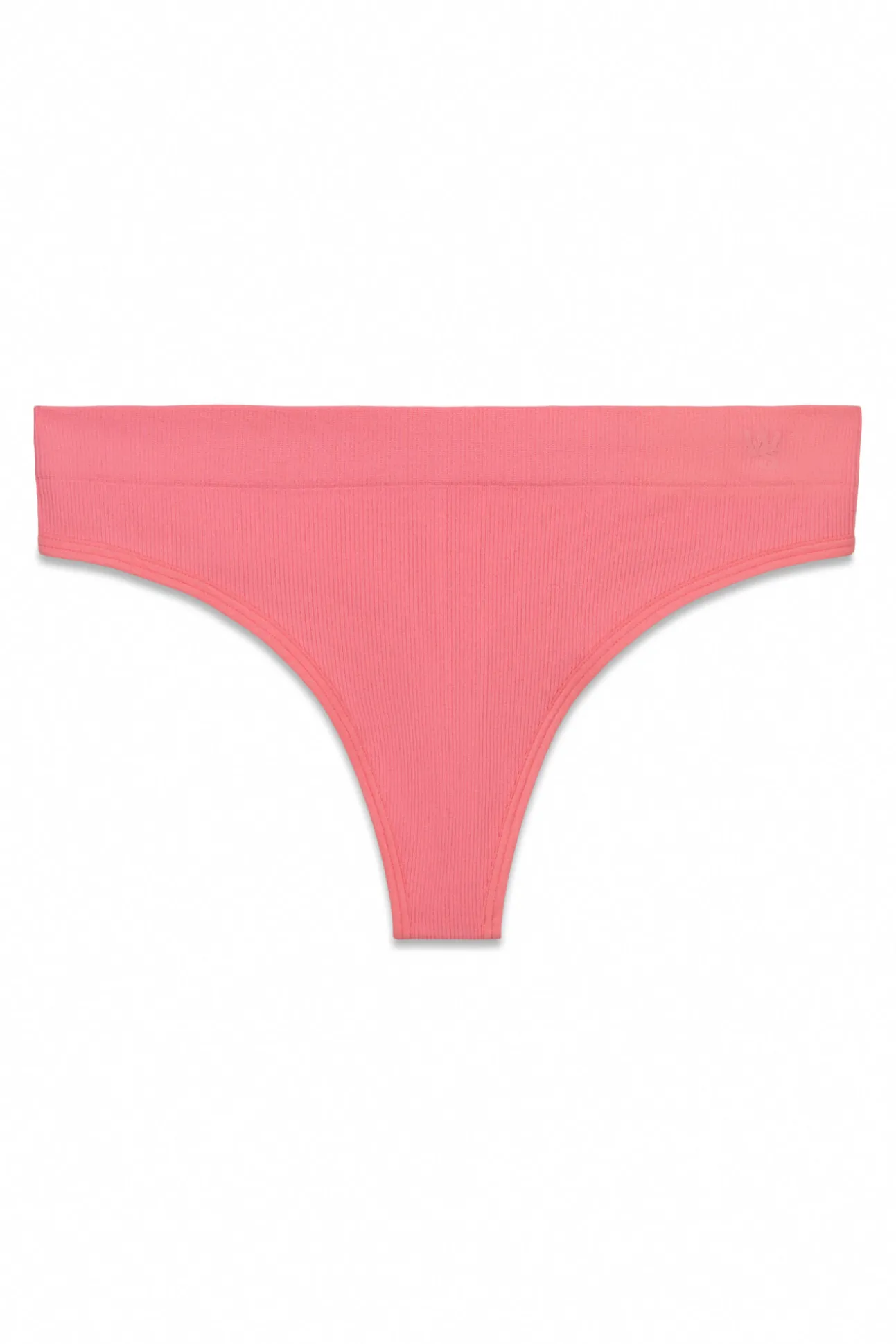 Tanga larga canelada sem costura coral