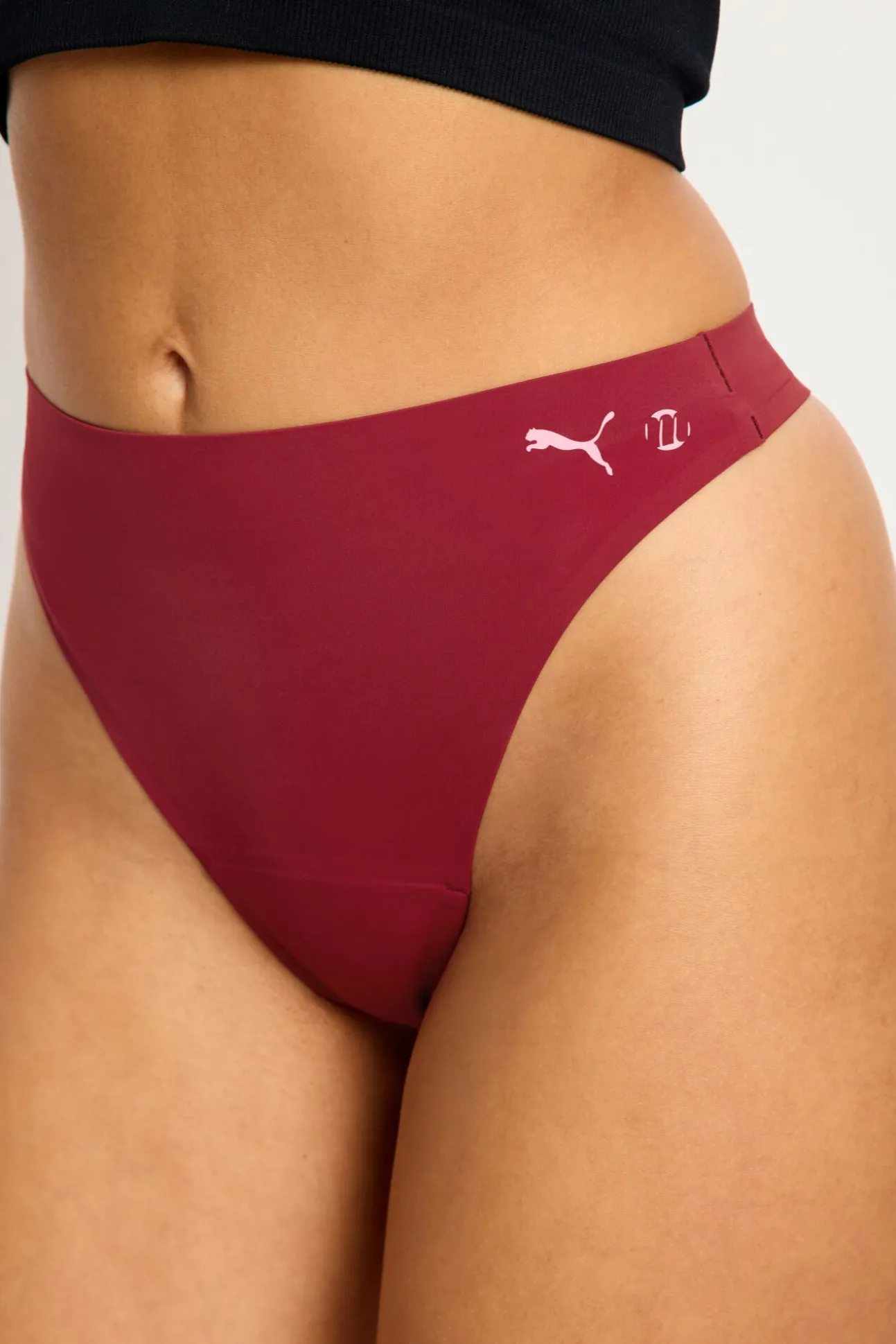 Tanga menstrual sem costura fluxo moderado Puma vermelho