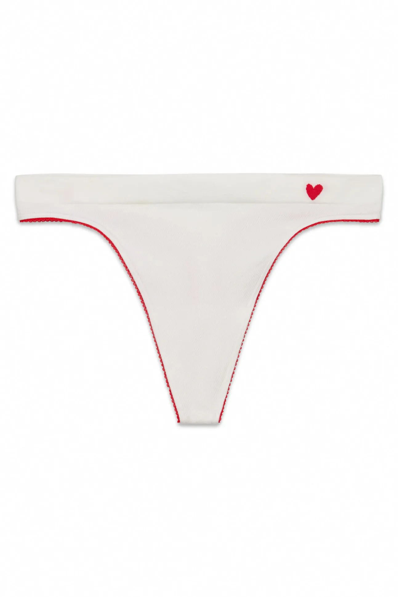 Tanga sem costura em canelado branco