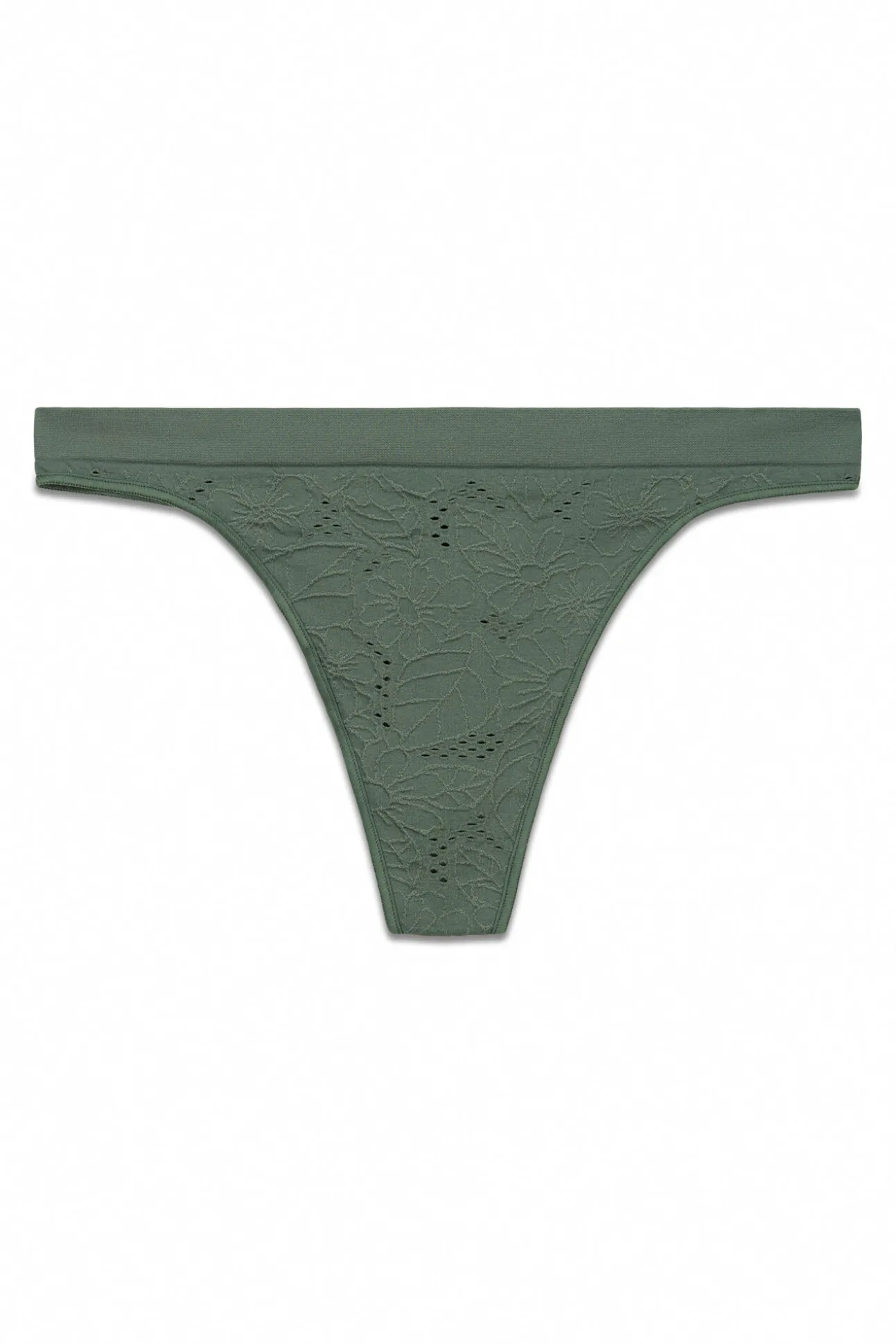 Tanga sem costura floral caqui