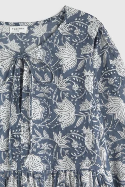 Túnica em algodão estampada curta