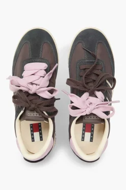Ténis retro Tommy Jeans em castanho e rosa