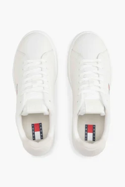 Tênis Tommy Jeans branco com logo da bandeira