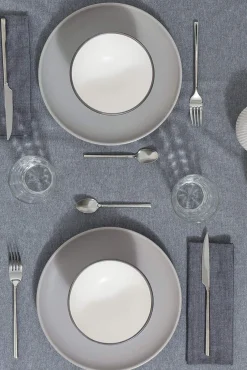 Toalha antimanchas algodão/poliéster chambray 4 pax.