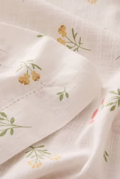 Toalha de mesa em algodão com flores