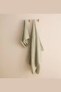 Toalha turca jacquard folhas