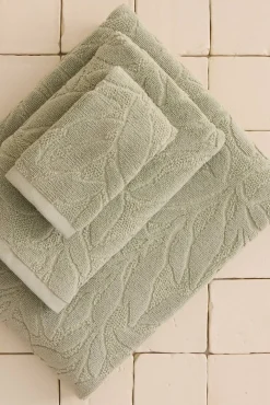 Toalha turca jacquard folhas
