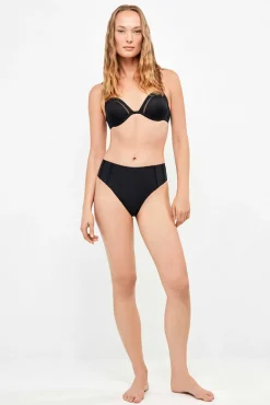 Top biquíni bandeau decote pronunciado