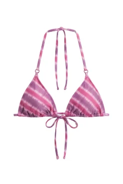 Top biquíni cortina estampado tie dye brilhante