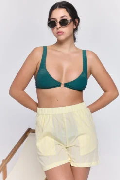 Top biquíni em nylon com glitter