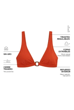 Top biquíni halter laranja