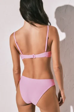 Top biquíni push-up cruzado rosa
