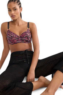 Top biquíni redutor com aro estampado animal