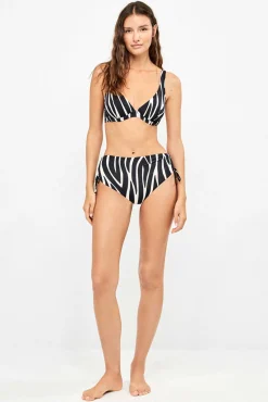 Top biquíni sem enchimento estampado animal print