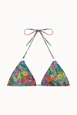 Top biquíni triangular com aros floral