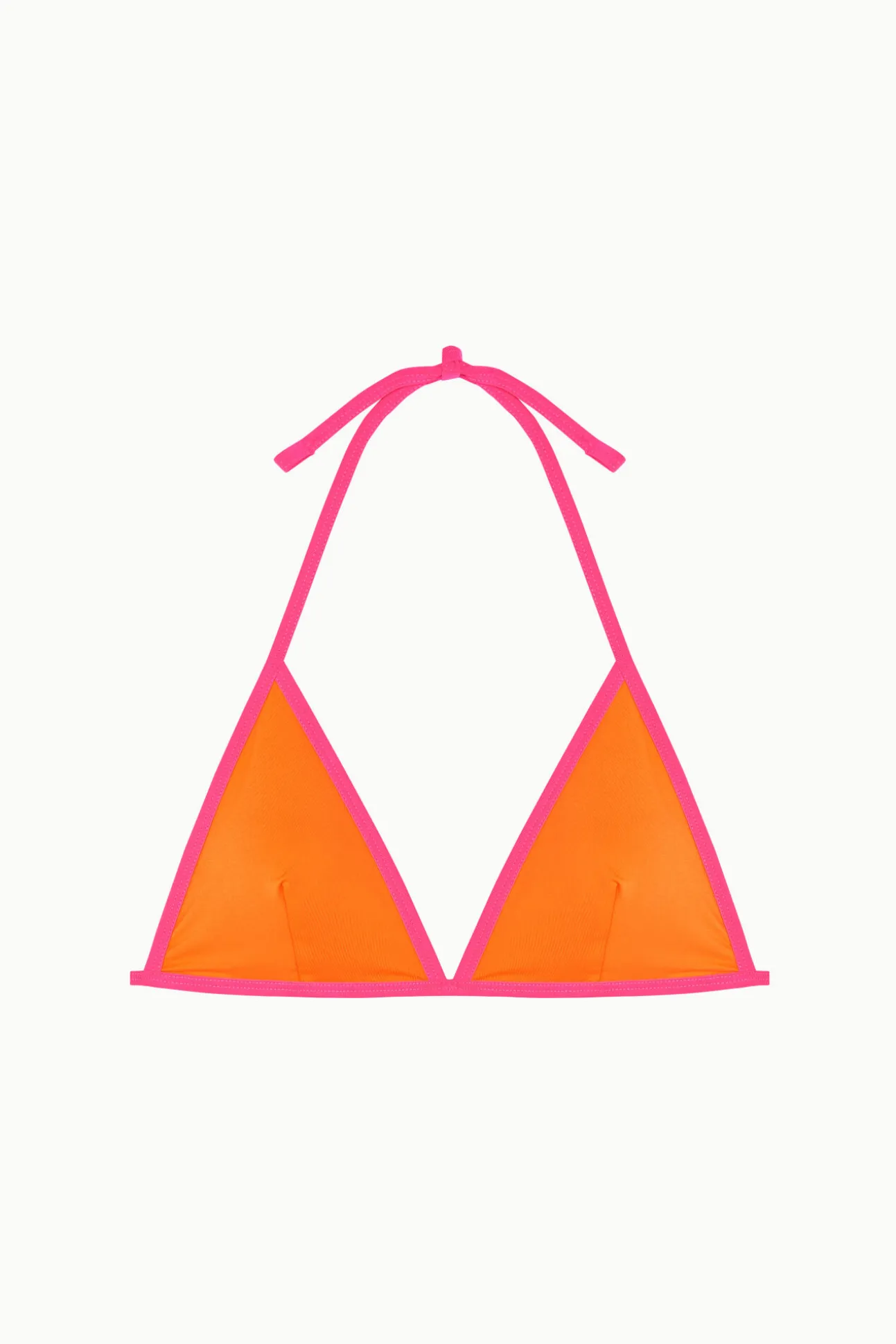 Top biquíni triangular com debruns flúor