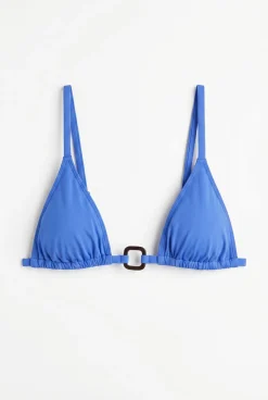 Top biquíni triangular cortina azul