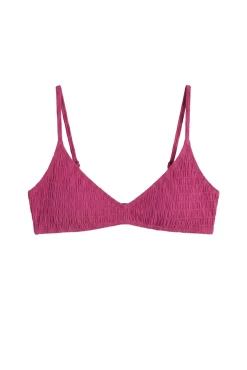 Top biquíni triangular smock magenta