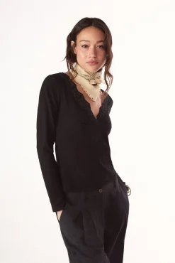Top com estrutura e detalhes de renda