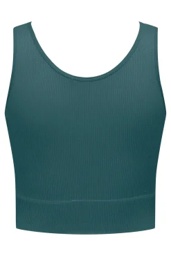 Top crop desportivo sem costura