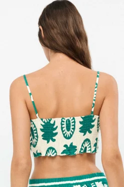 Top curto estampado ananases