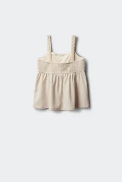 Top de alças em crochet para menina