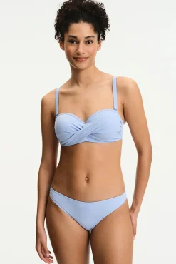 Top de biquíni bandeau efeito cruzado