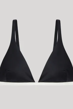Top de biquíni triangular estampado preto
